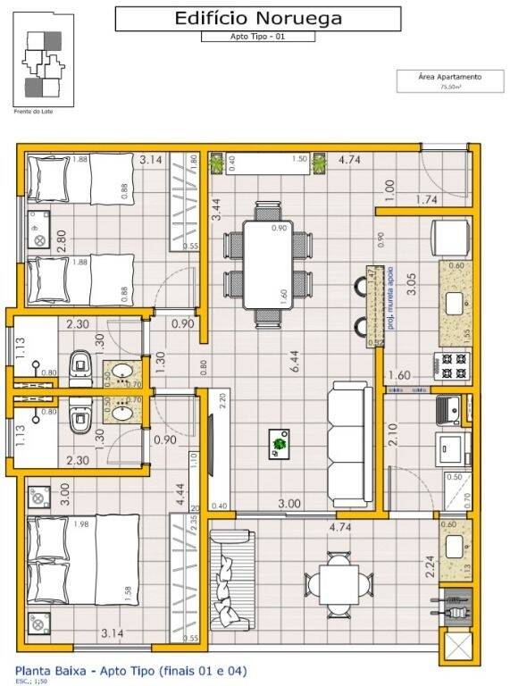 Apartamento à venda com 2 quartos, 75m² - Foto 12