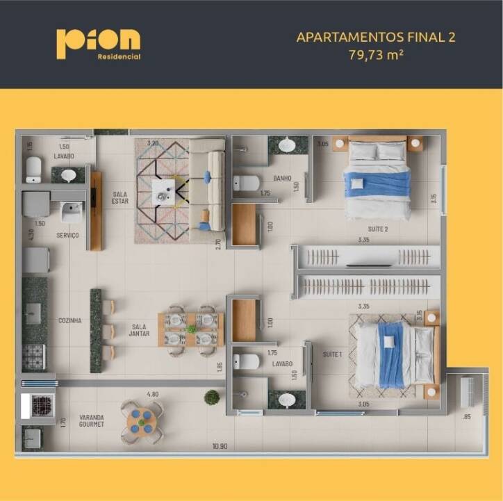 Apartamento à venda com 2 quartos, 71m² - Foto 6