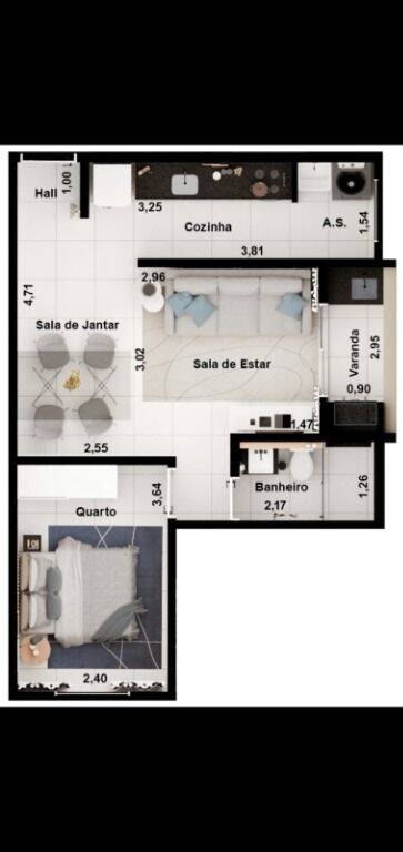 Apartamento à venda com 2 quartos, 53m² - Foto 3