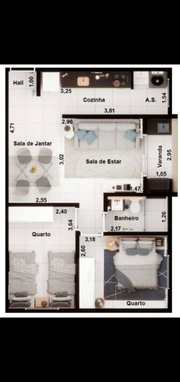 Apartamento à venda com 2 quartos, 53m² - Foto 6