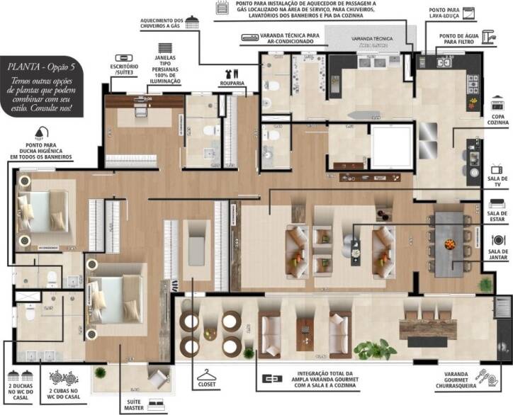 Apartamento à venda com 4 quartos, 211m² - Foto 6