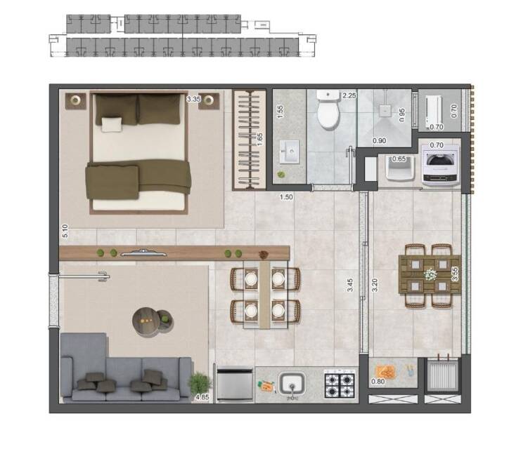 Apartamento à venda com 1 quarto, 35m² - Foto 9