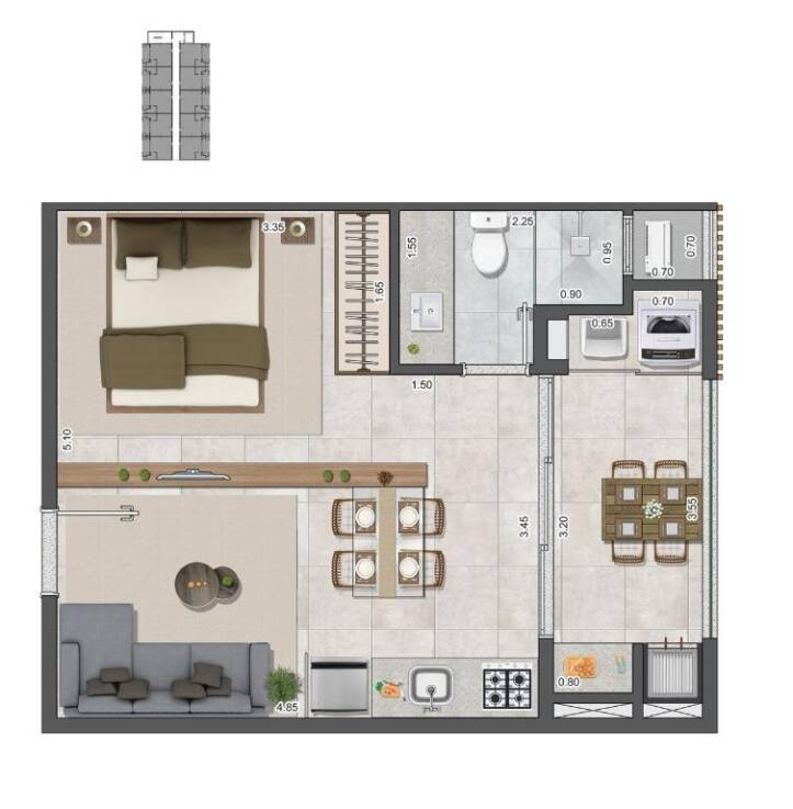 Apartamento à venda com 1 quarto, 35m² - Foto 10